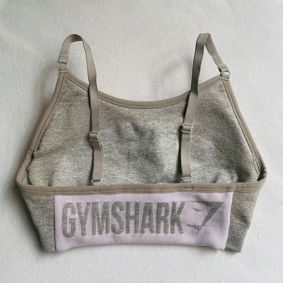 Flex Strappy Sports Bra in Khaki Marl/Taupe - Picture 2 of 7